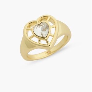 COVET CZ Heart Signet Ring